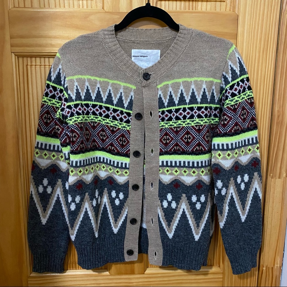 Nozomi Ishiguro Patterned Cardigan Size S